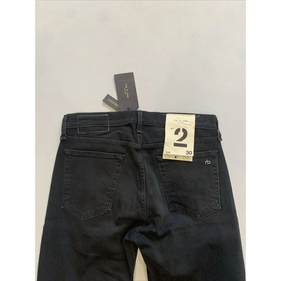 Rag & Bone Men's Black Fit 2 Slim Fit Jeans Size 30x34 NWT - Picture 11 of 16